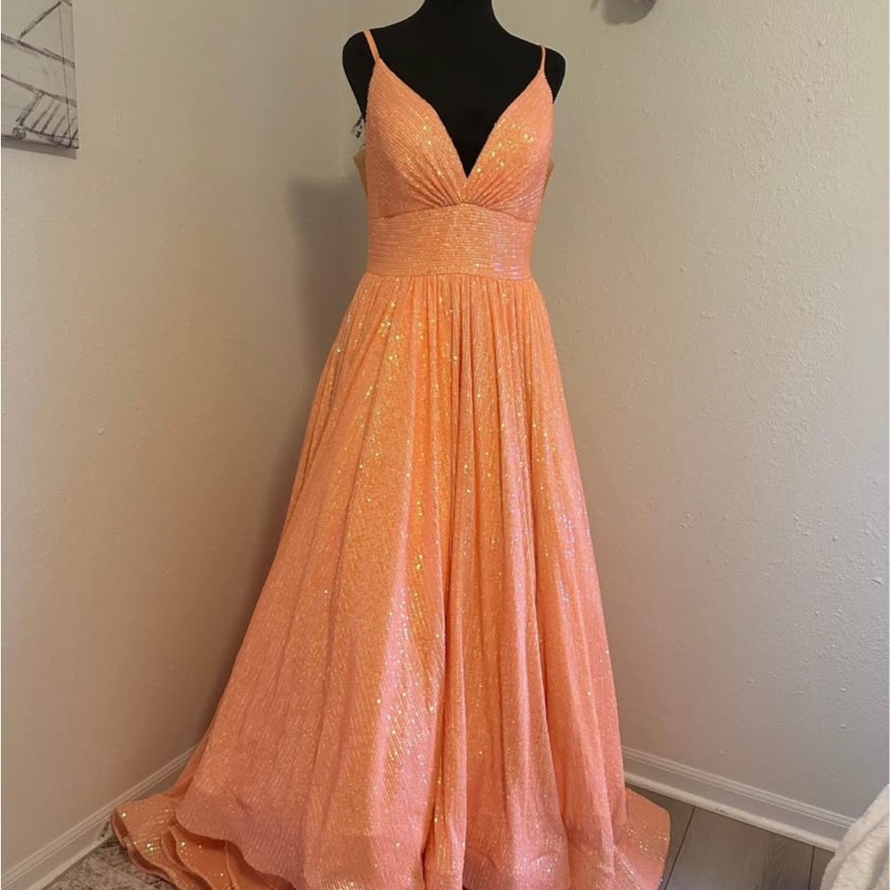 Michaels Orange Prom Dress with Elegant Design and Flattering Fit